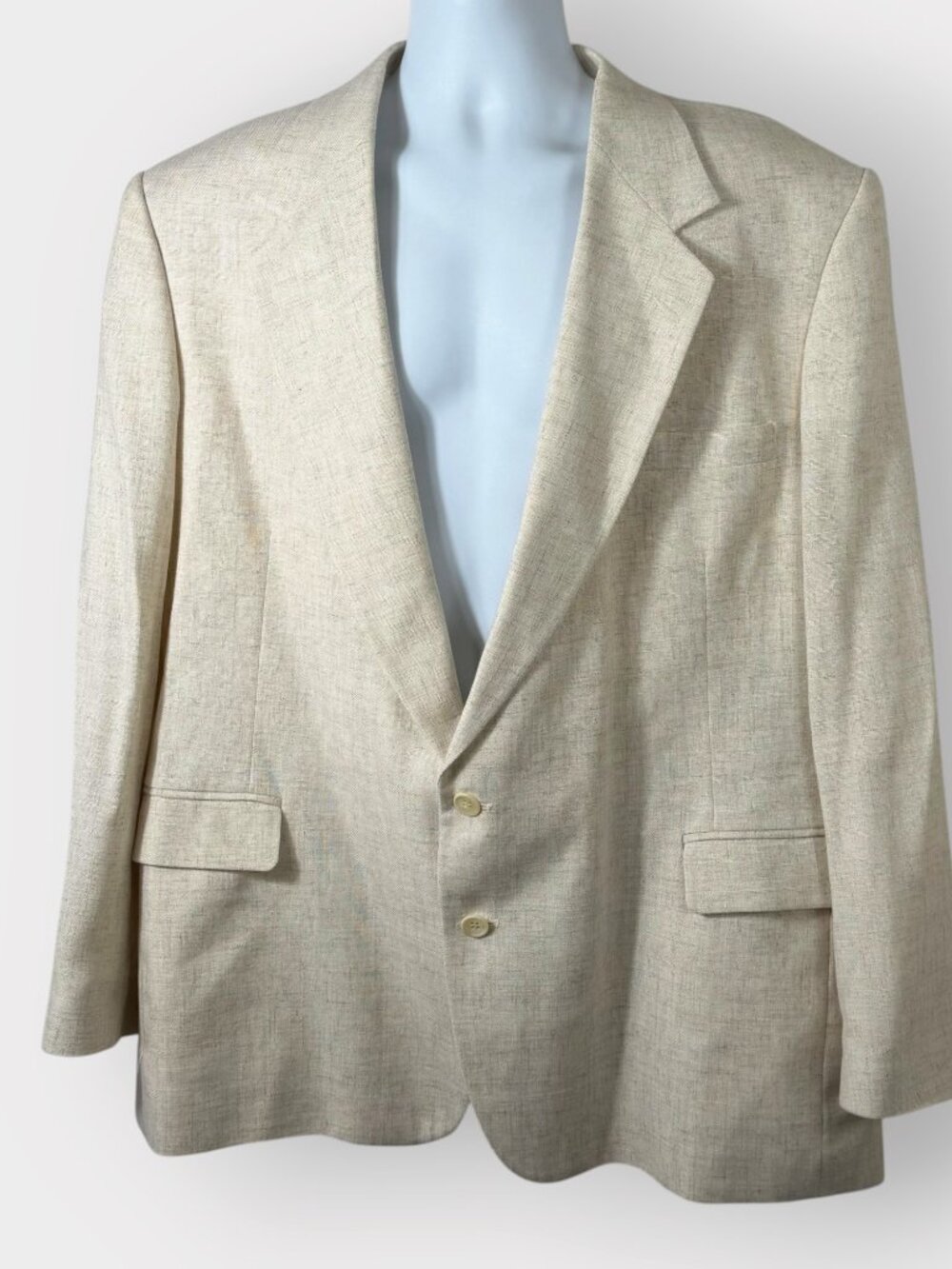 Vtg Haggar Gentlemans Fit Linen Blazer | 50 | Beige | Beach Wedding Resort